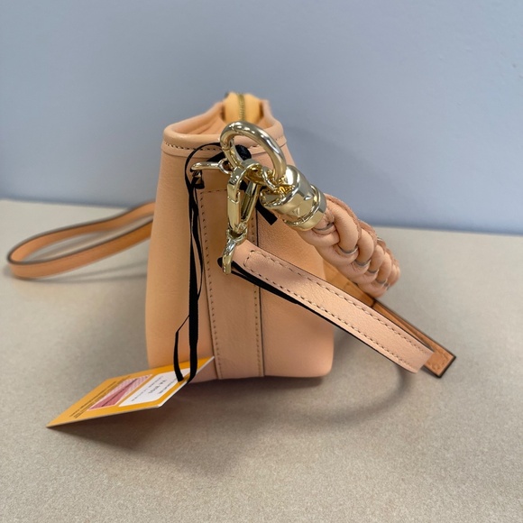 VALENTINO BY MARIO VALENTINO Grace Logo Leather Shoulder Bag - Peach Blush - NWT - Picture 4 of 10